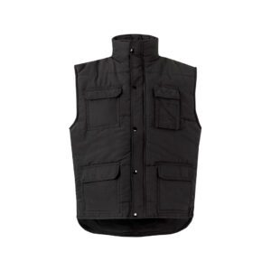 Producto de chaleco sin mangas negro para industria base