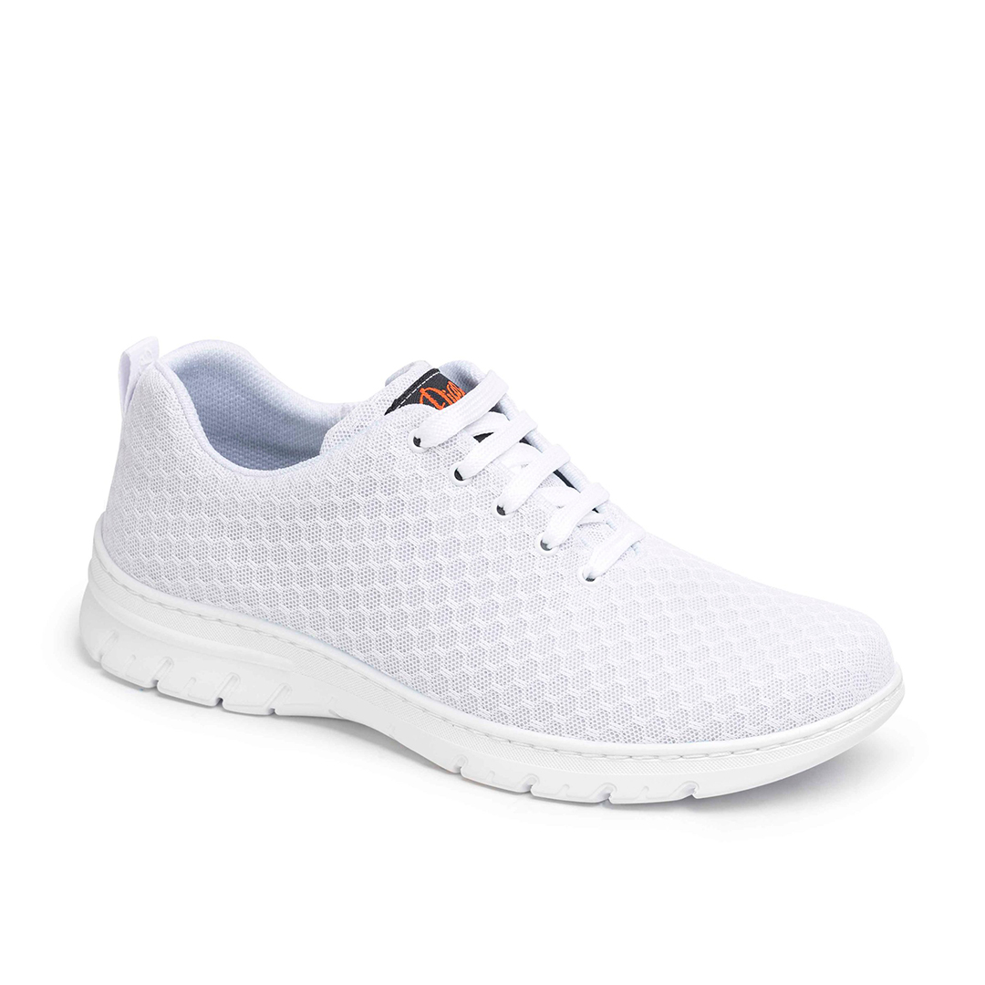 Producto de un zapato blanco para sanidad