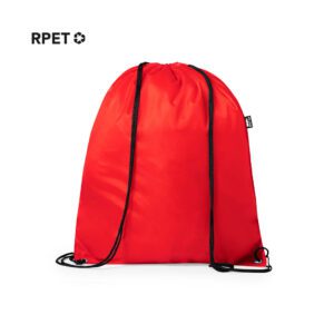 Mochila de cuerdas suave poliéster roja personalizable para merchandising